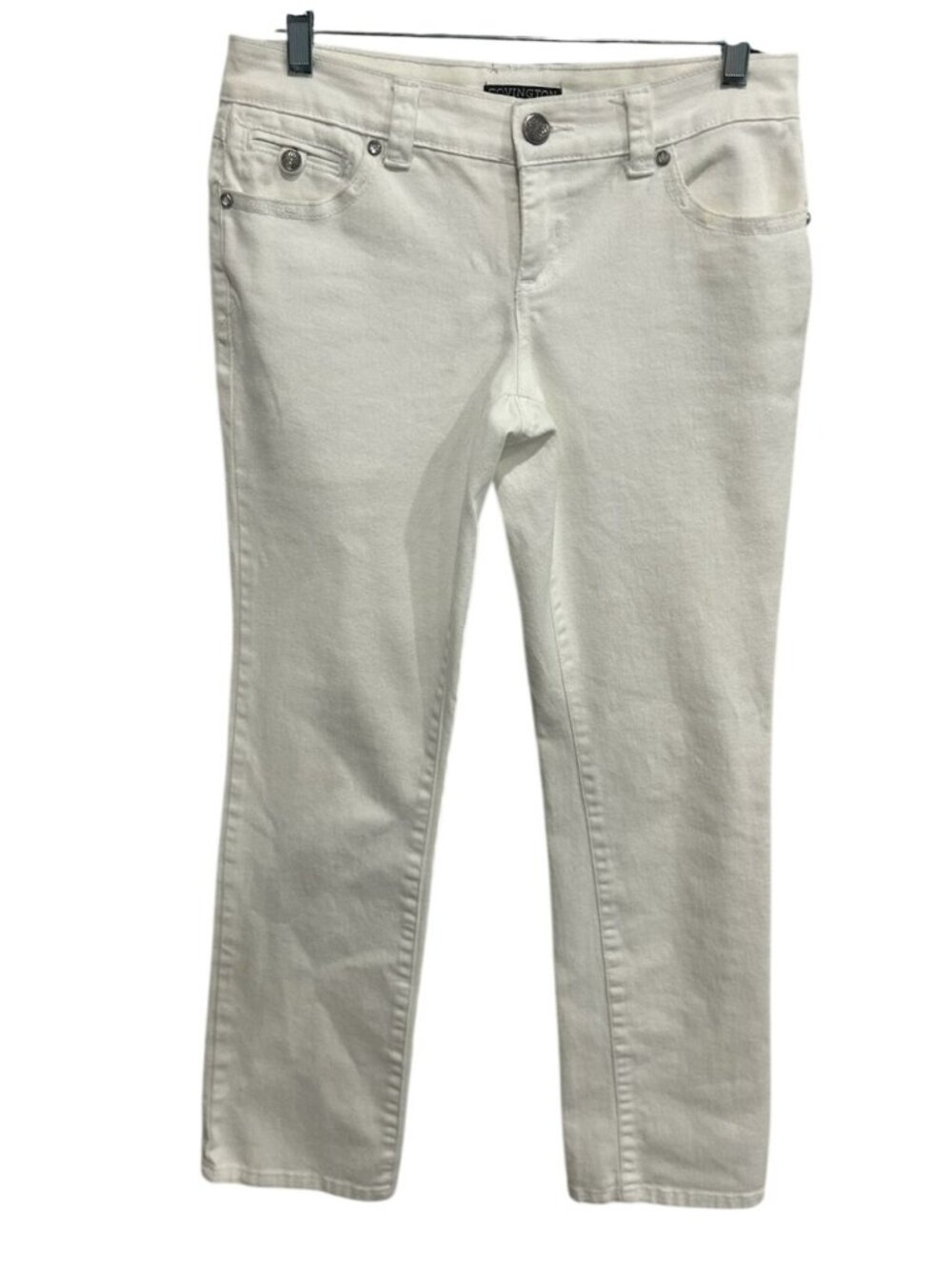 Covington 4P White Denim Jeans Embellished Back Pockets Y2K Vintage Academia